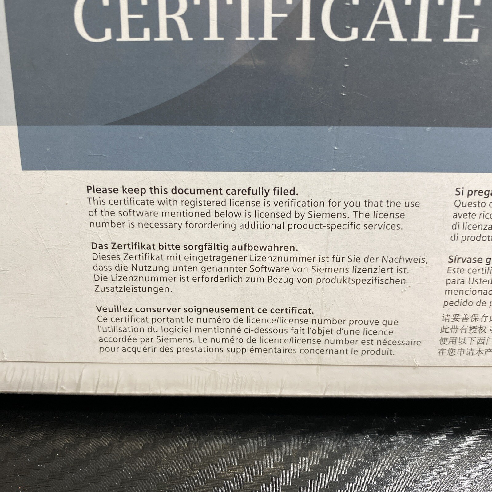 6ES7658-3GX58- 0YT8 Siemens PDM Version 9.0 SP1 CERTIFICATE OF LICENSE
