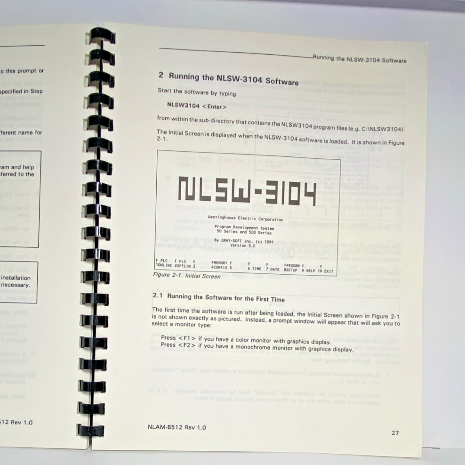Westinghouse Electric 500 Series Controller Software Manual NLAM-B512 Rev 1.0