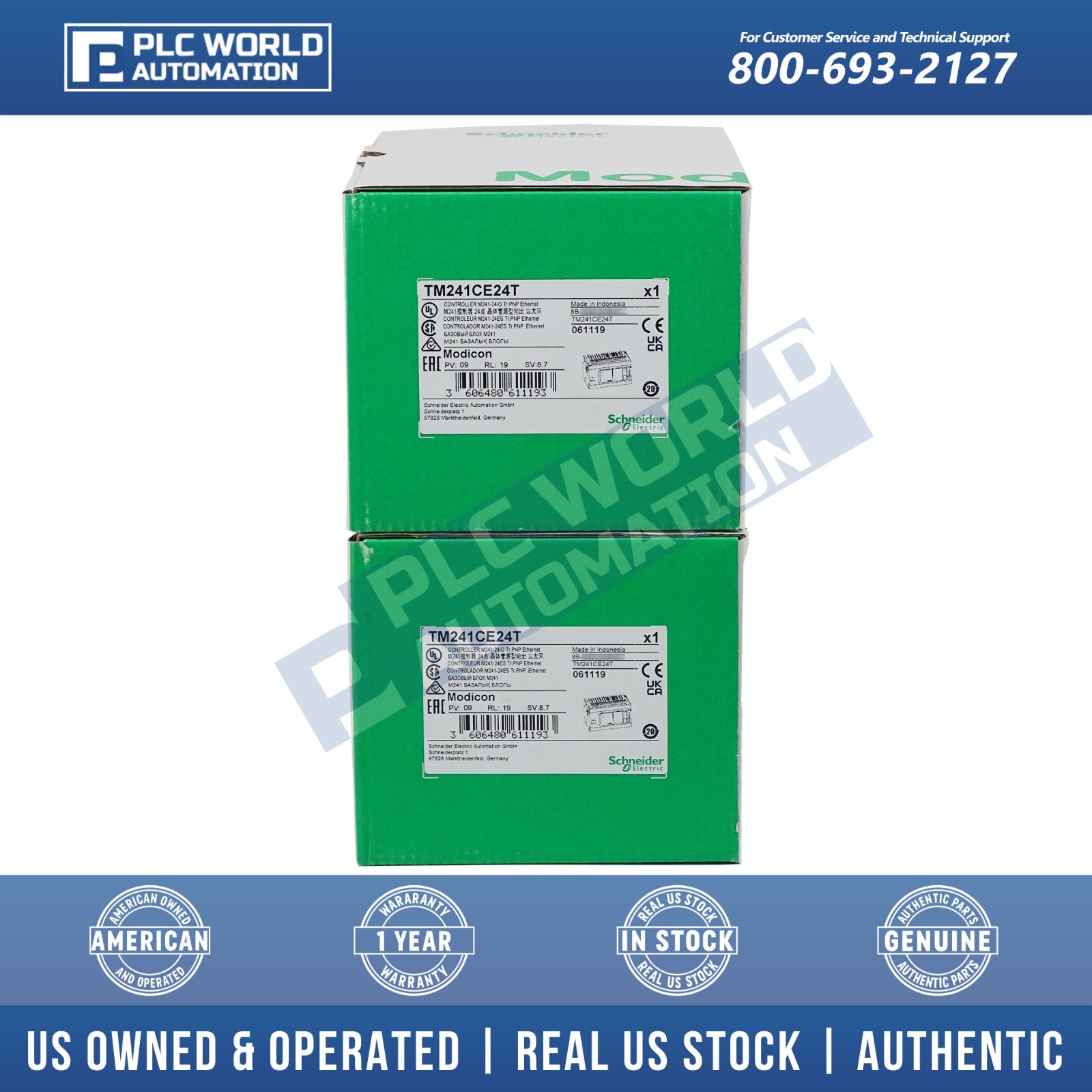 Schneider Electric TM241CE24T Modicon M241, PNP Transistor Outputs, Brand New
