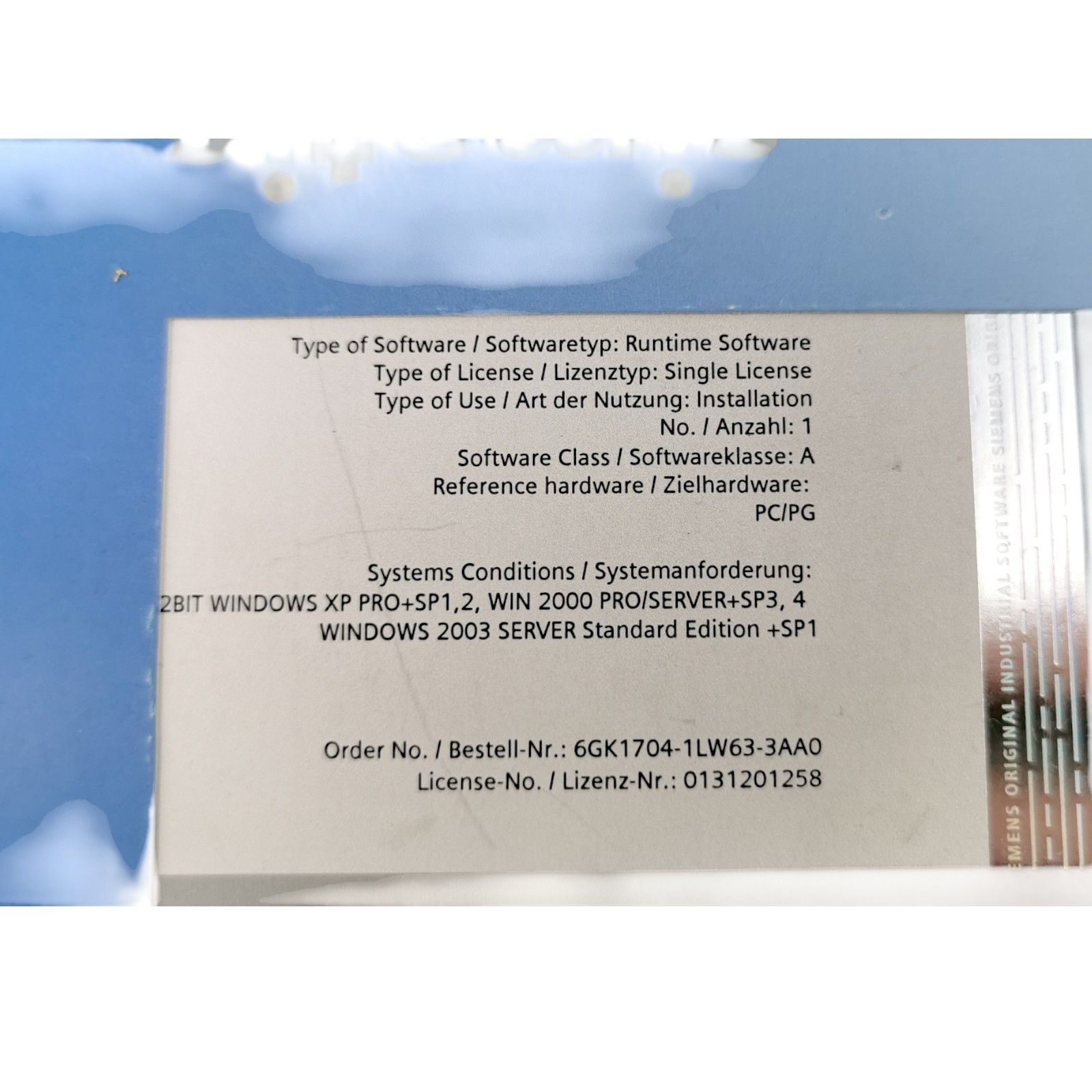 SIEMENS 6GK1704-1LW63-3AA0 INDUSTRIAL ETHERNET SOFTNET-S7