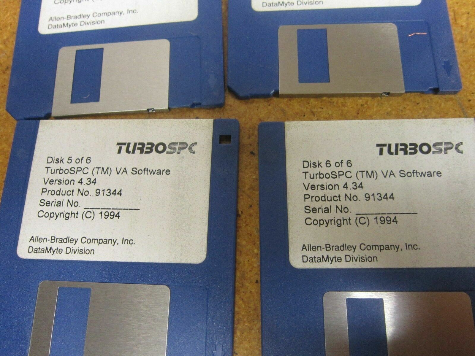 Allen Bradley TURBOSPC (TM) VA Software Version 4.34 6 Disks Total