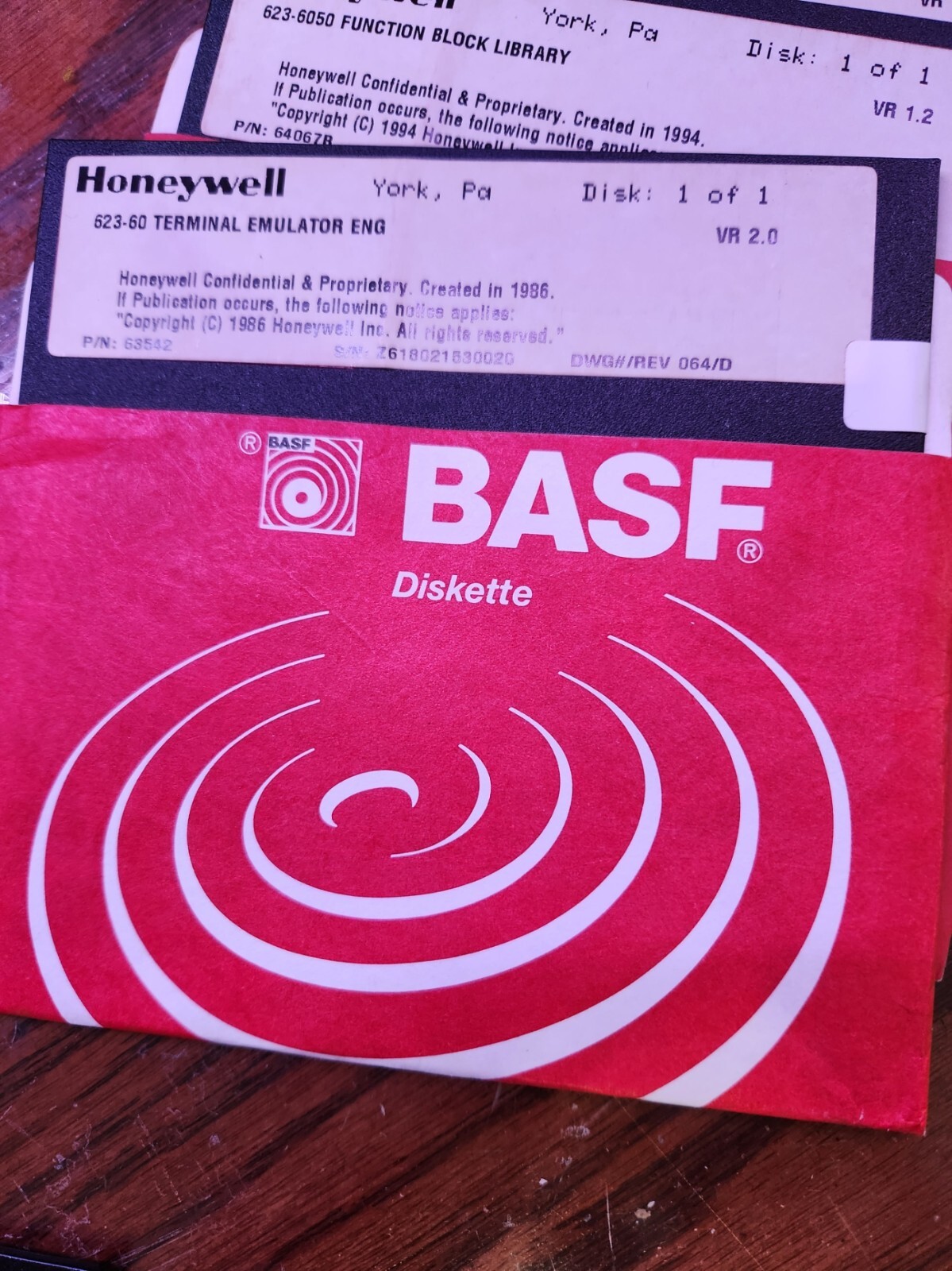 Honeywell IPC 623 Series –  Original Disks – Ver 4.2-4.3  (6) 5.25″Disk Total