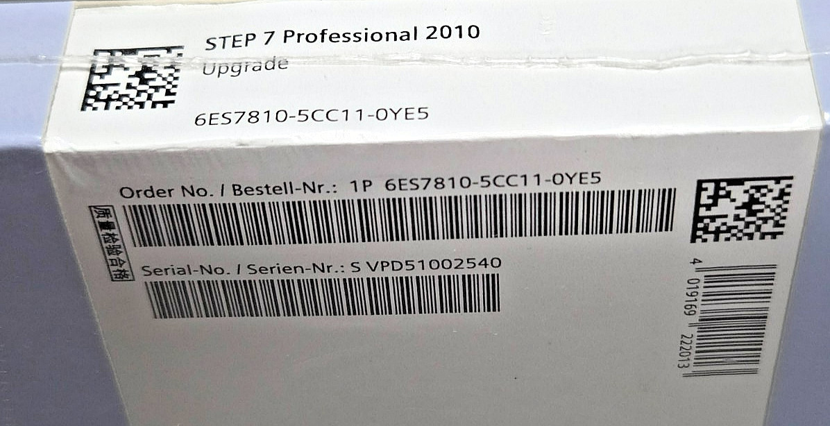 Siemens SIMATIC STEP 7 Professional 2010 SR4 Upgrade 6ES7810-5CC11-0YE5 New