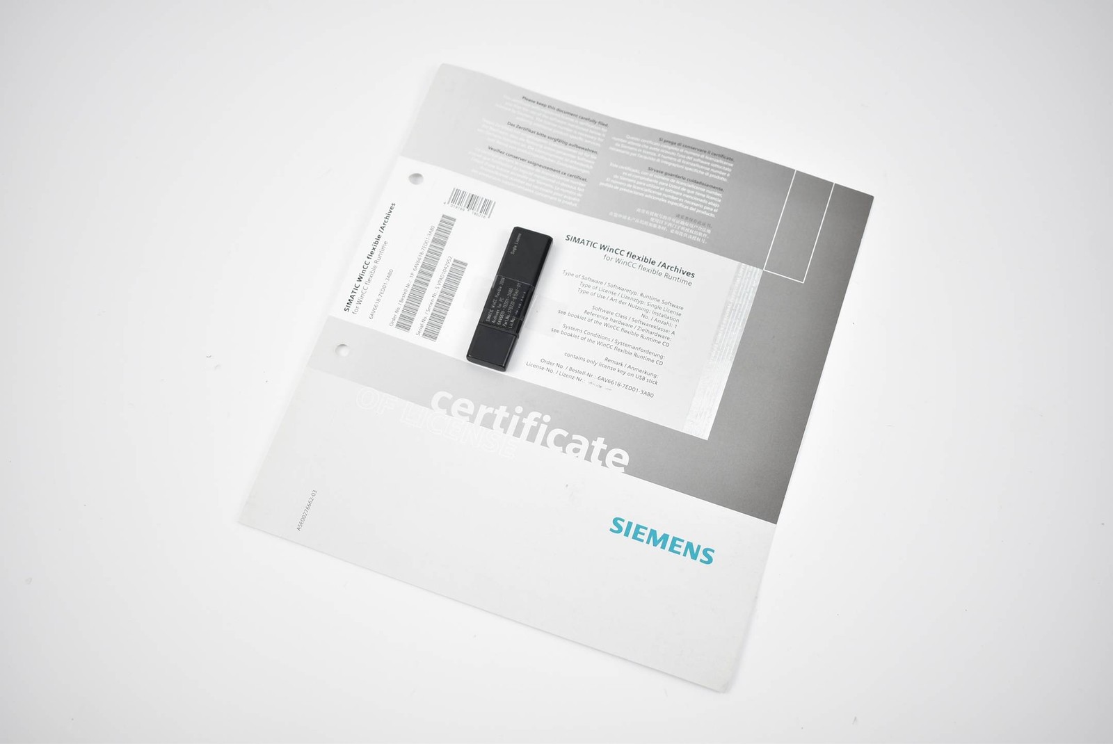 Siemens Simatic WinCC Flexible / Archives 6AV6618-7ED01-3AB0 / 6AV6 618-7ED01-3AB0