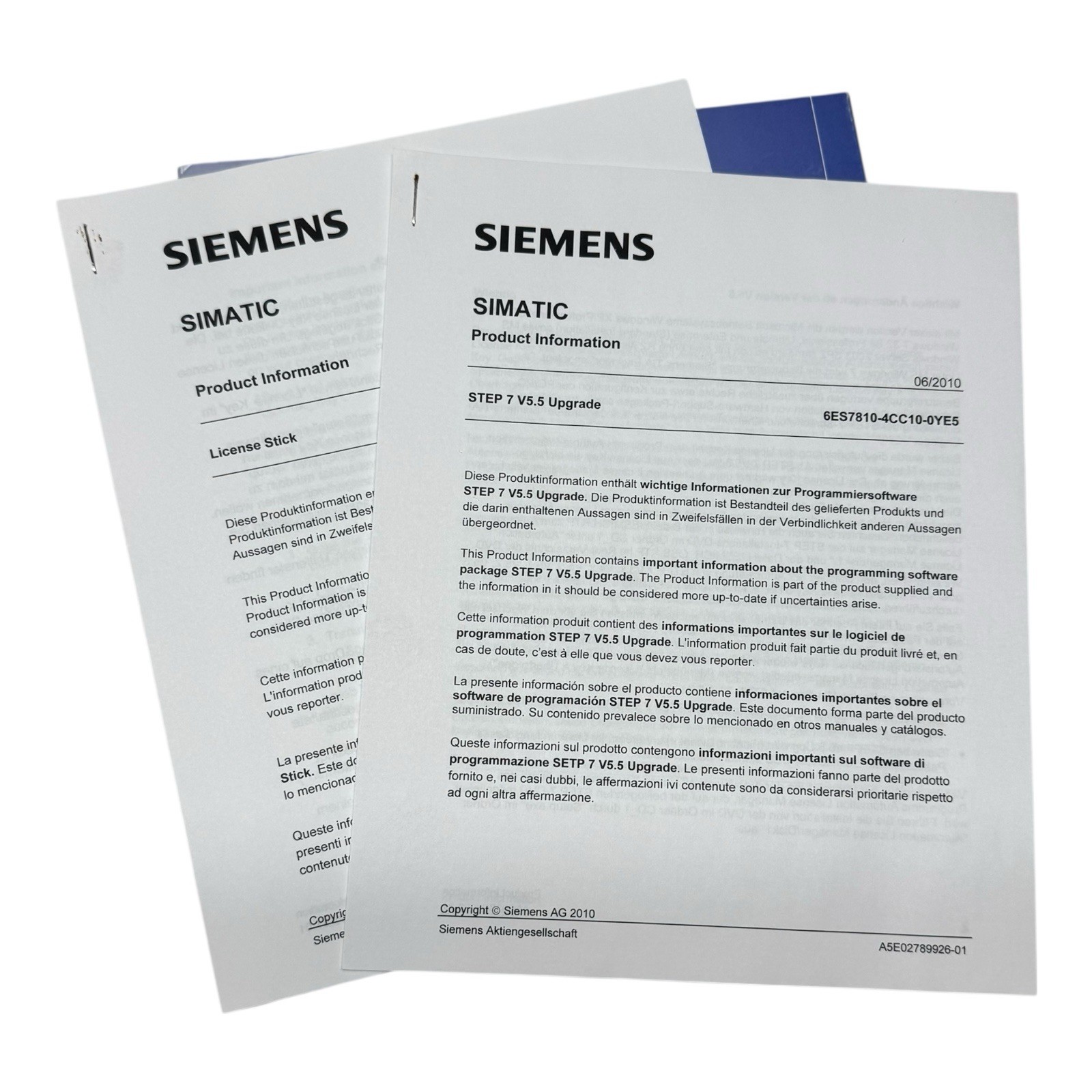 Siemens SIMATIC STEP 7 V5.5 Upgrade Engineering Software License & Media