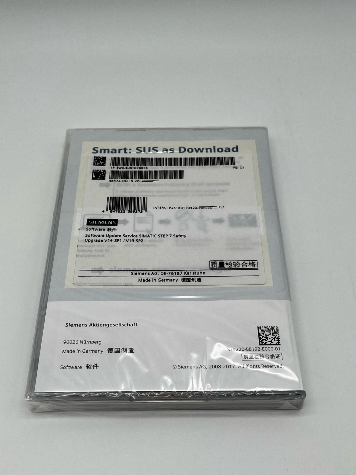 Siemens Simatic Step 7 Safety Upgrade V14 SP1 / V13 SP2 EWK-SUS1076016 Software