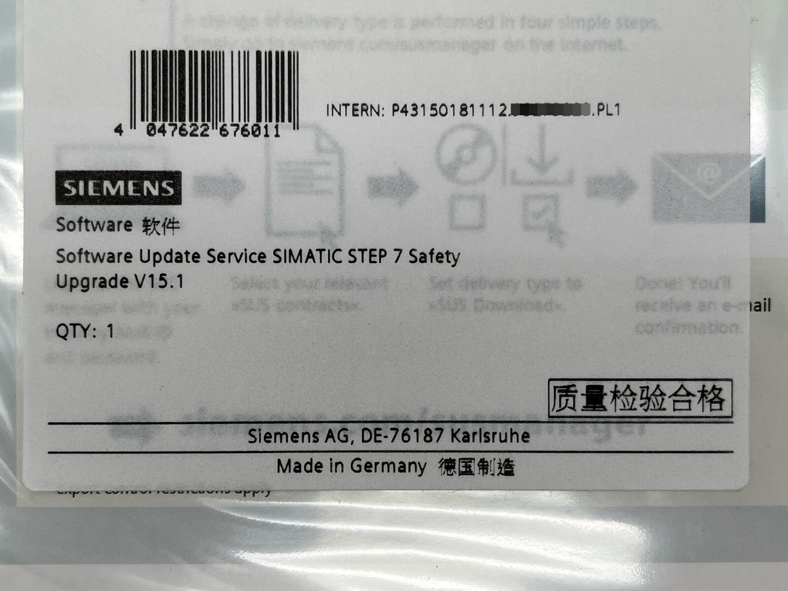 Siemens Simatic Step 7 Safety Upgrade V15.1 SUS-180129 Software Update Service
