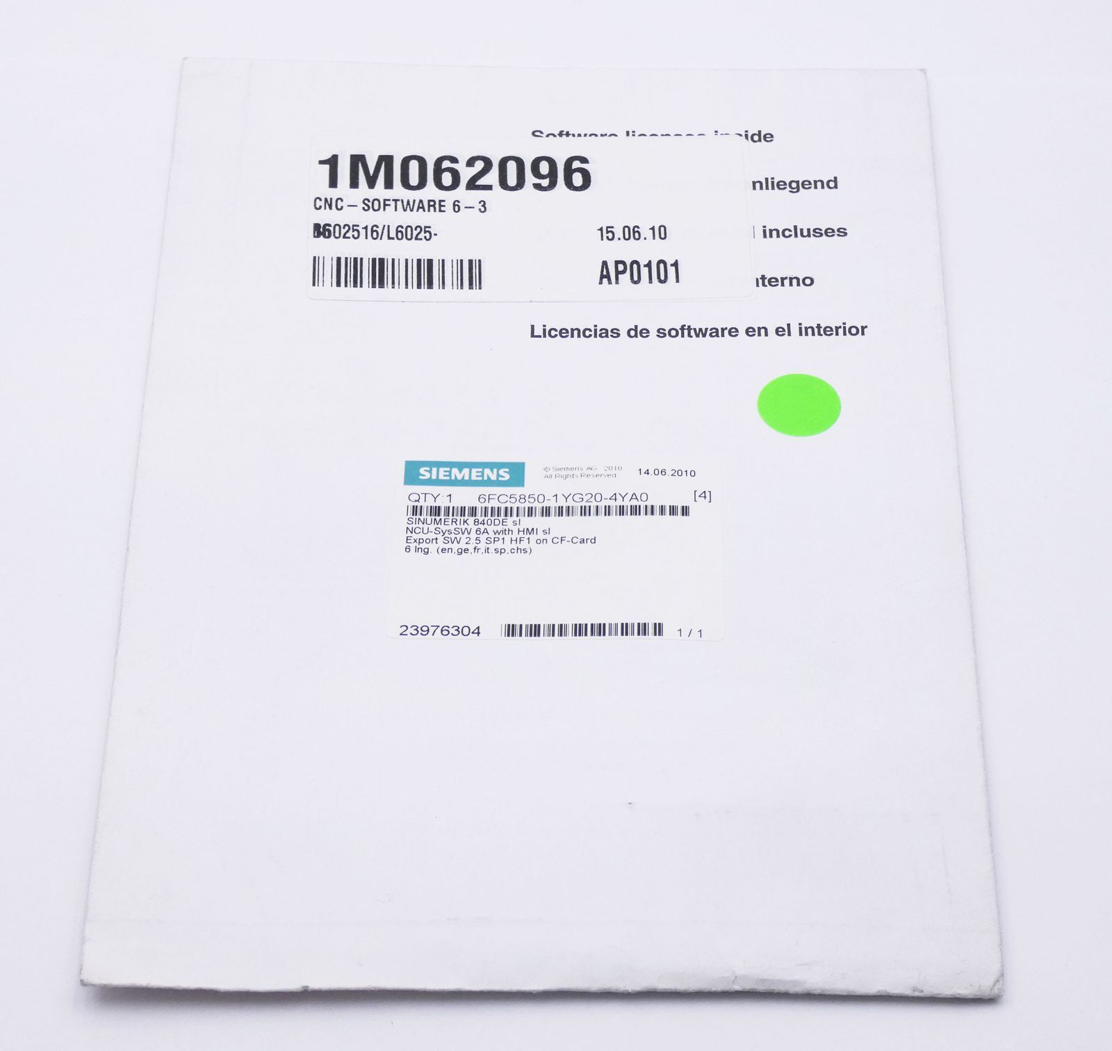 Siemens Sinumerik 6FC5 850-1YG20-4YA0 -Unused/Original Packaging-