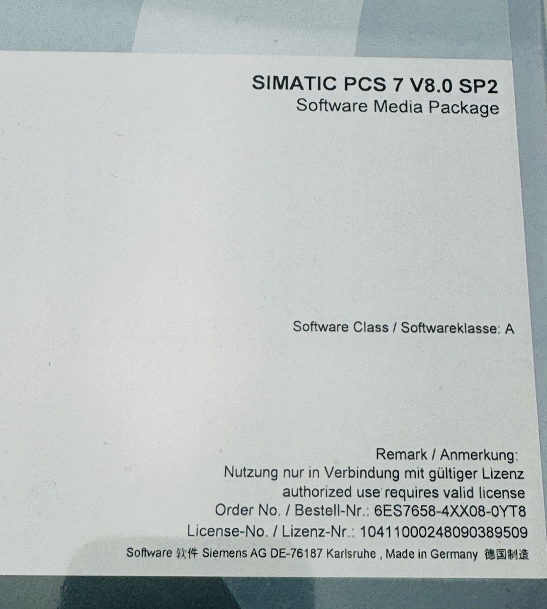 New! SIEMENS 6ES7658-4XX08-0YT8 SIMATIC PCS 7 V8.0 SP2 Software Package WARRANTY