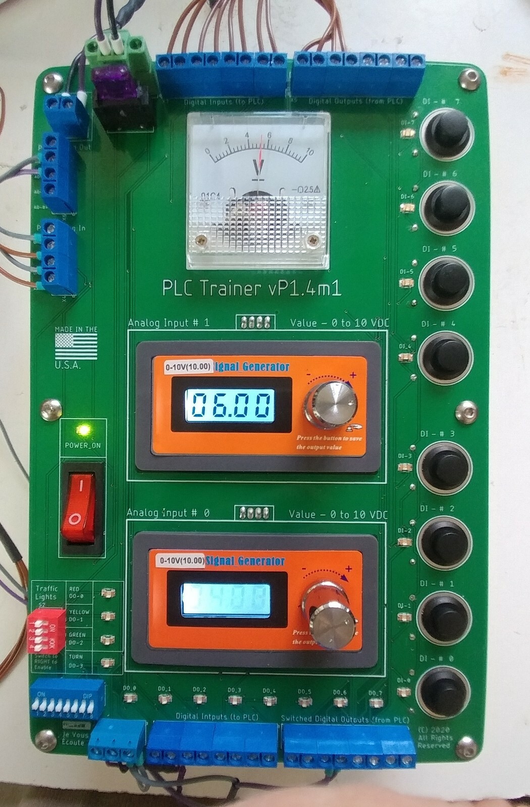 PLC Trainer Interface – Digital Inputs, Digital Outputs, Analog Inputs and PWM