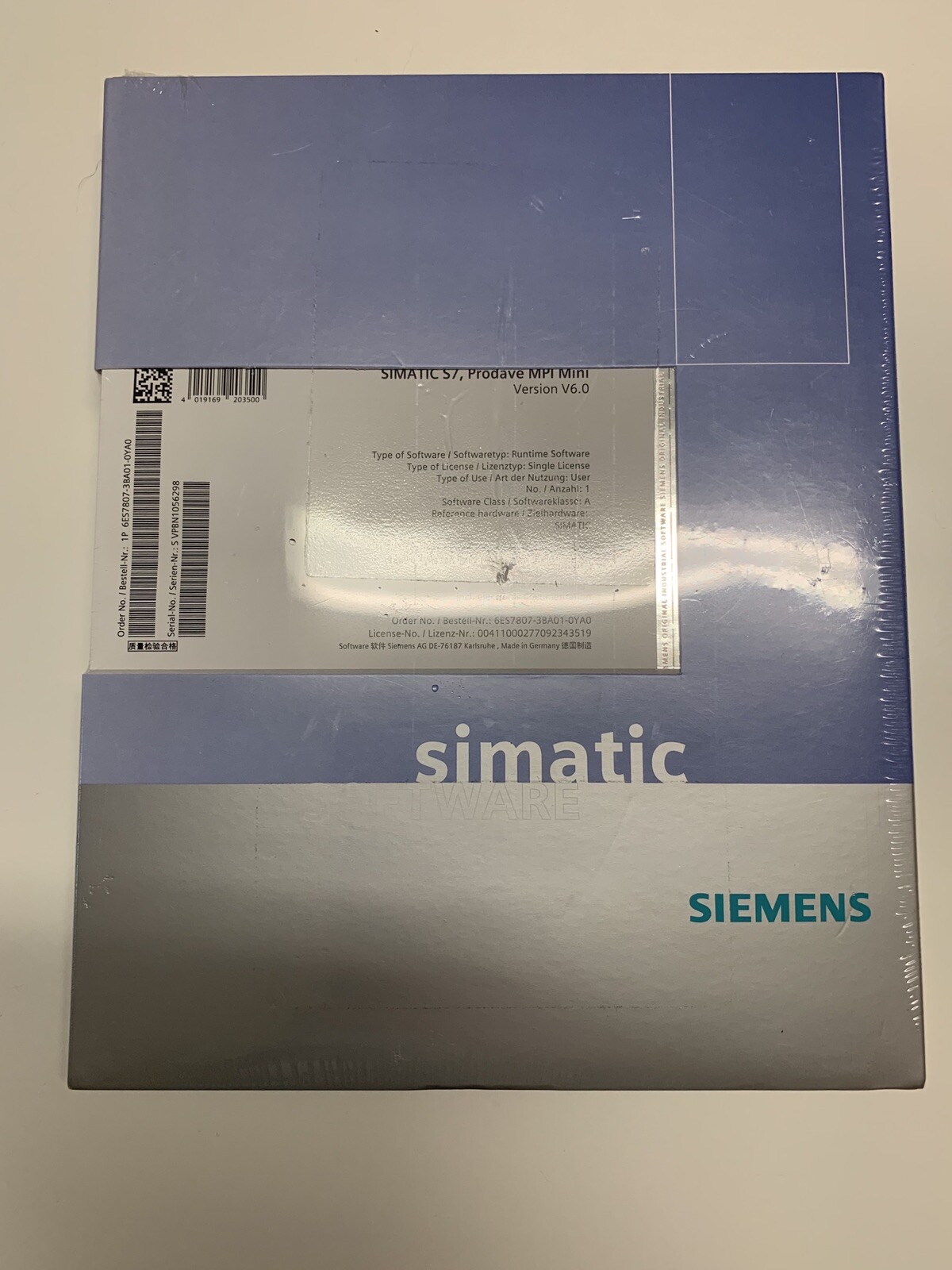 Siemens 6ES7807-3BA01-0YA0 SIMATIC S7 Prodave MPI MINI V6.0