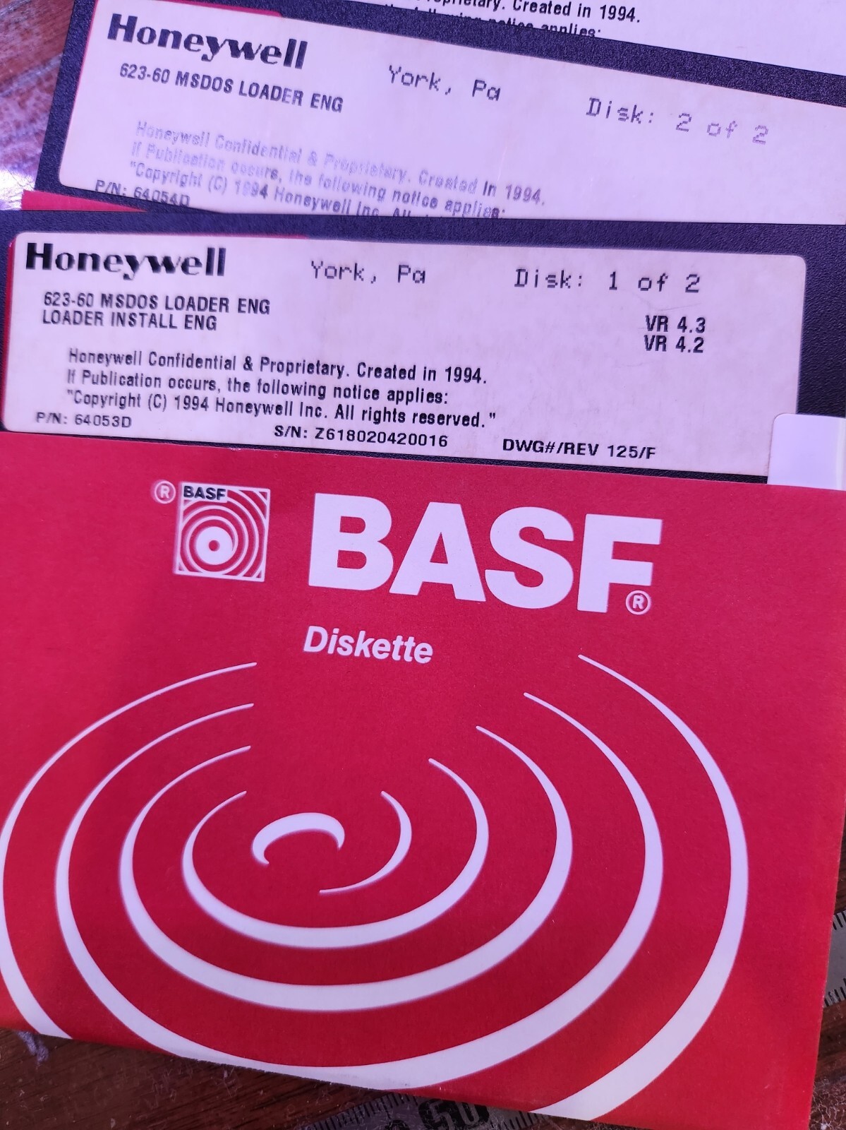 Honeywell IPC 623 Series –  Original Disks – Ver 4.2-4.3  (6) 5.25″Disk Total