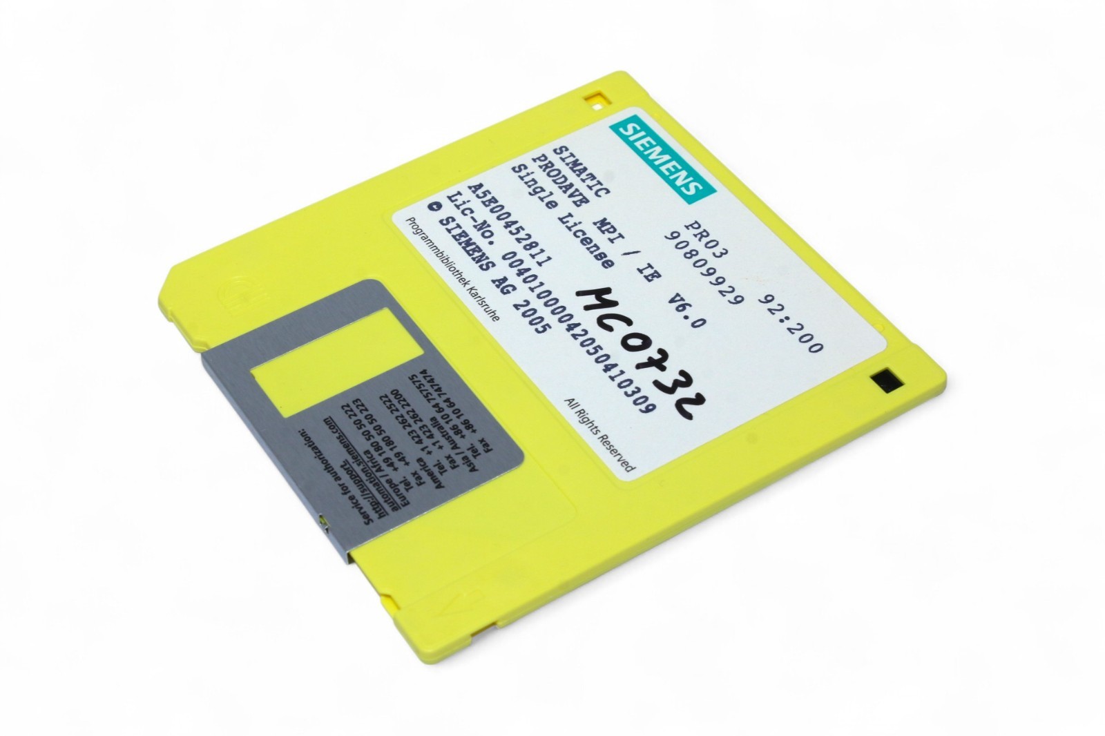 SIEMENS 6ES7807-4BA01-0YA1 SIMATIC S7, PRODAVE MPI/IE V6.0