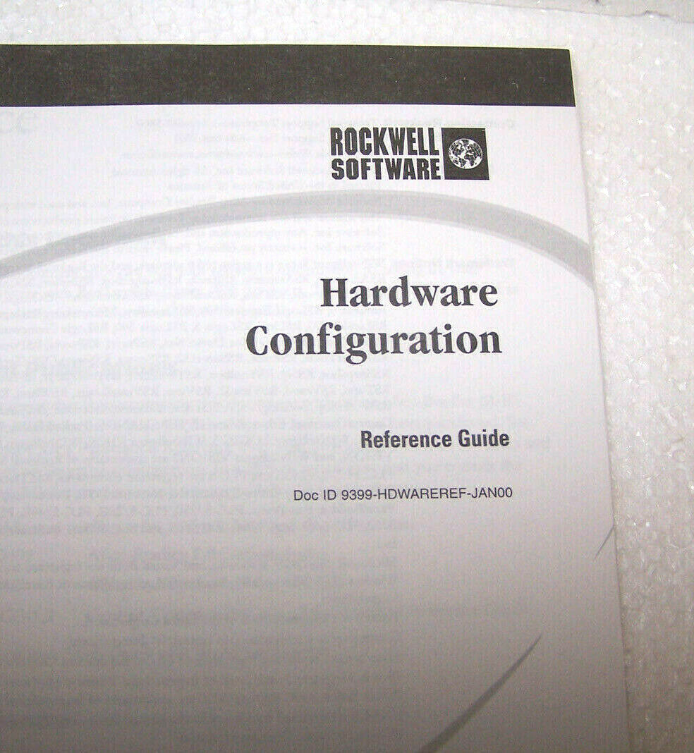 Rockwell Software Hardware Configuration Reference Guide Manual 9399 Vintage VGC