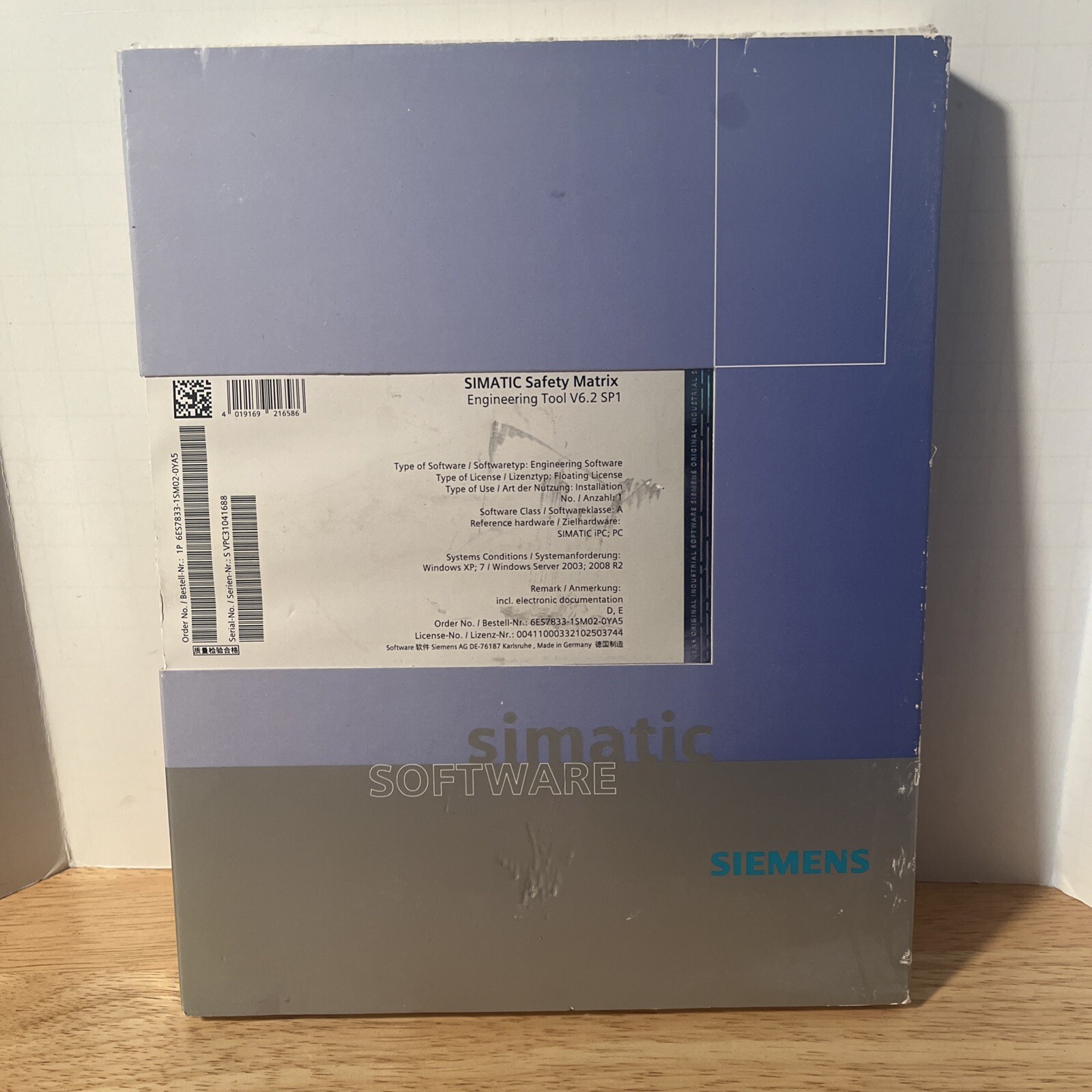 Siemens SIMATIC 6ES7833-1SM02-0YA5 Safety Matrix Engineering Tool V6.2 SP1