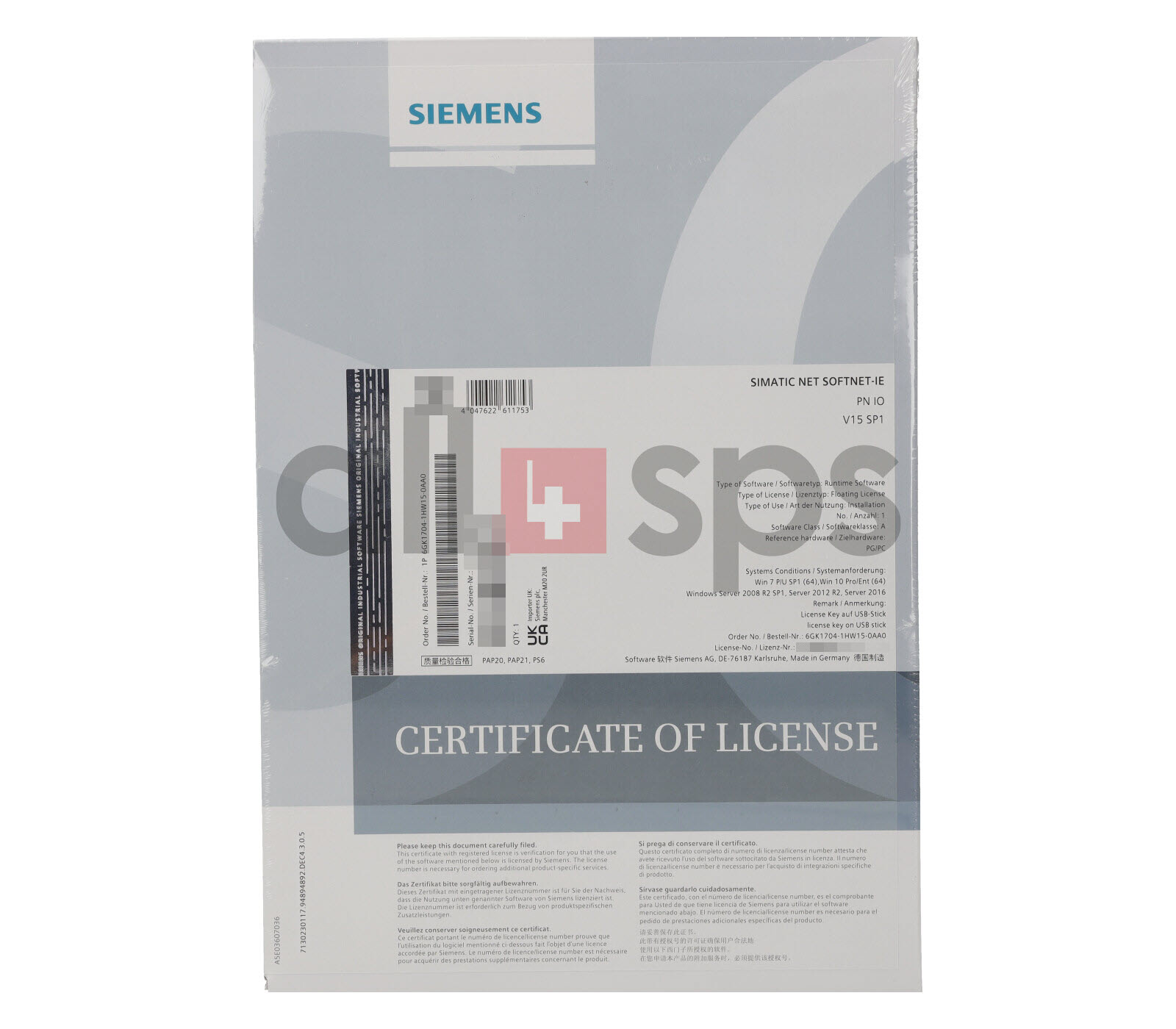 SIMATIC NET SOFTNET-IE PNIO V15 SP1 – 6GK1704-1HW15-0AA0 (NS)