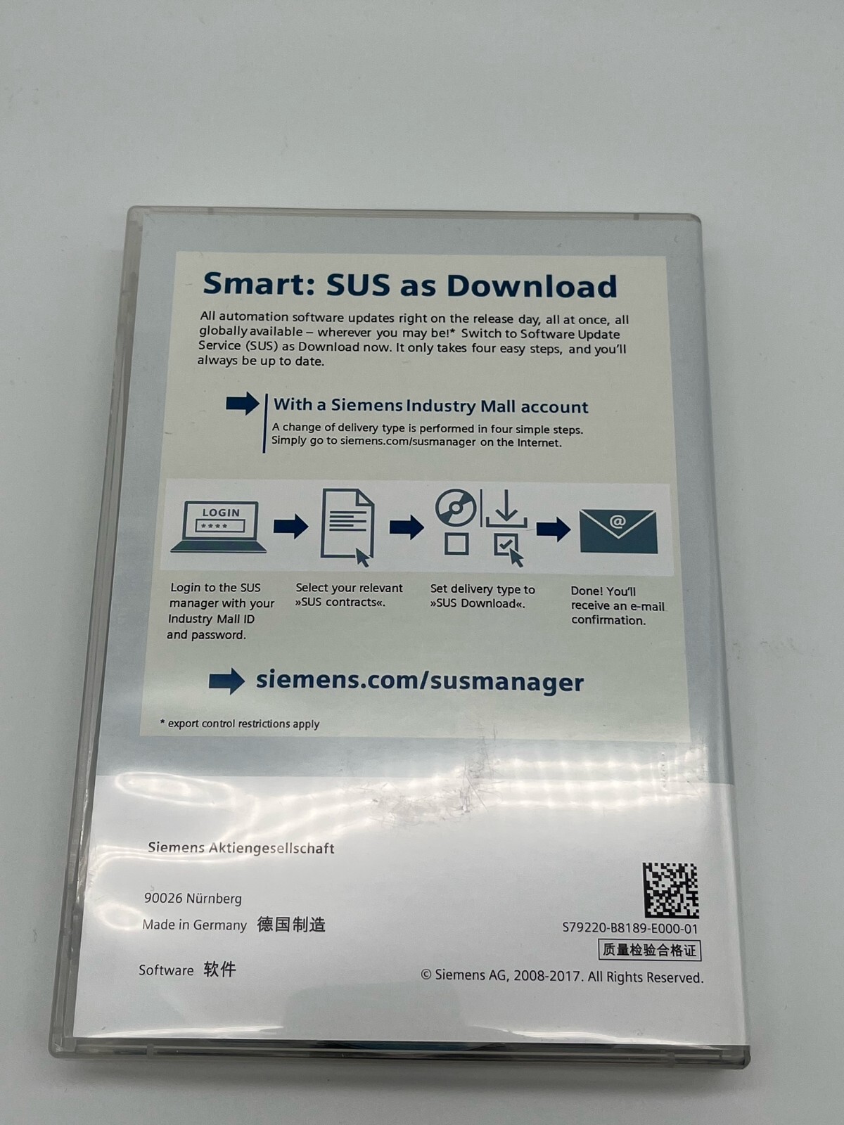 SIEMENS SIMATIC STEP 7 Professional Upgrade V14 SP1 EWK-SUS1055041 Software