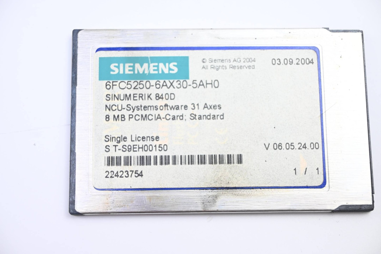 Siemens Sinumerik CNC Software 6FC5250-6AX30-5AH0 ( 6FC5 250-6AX30-5AH0 )