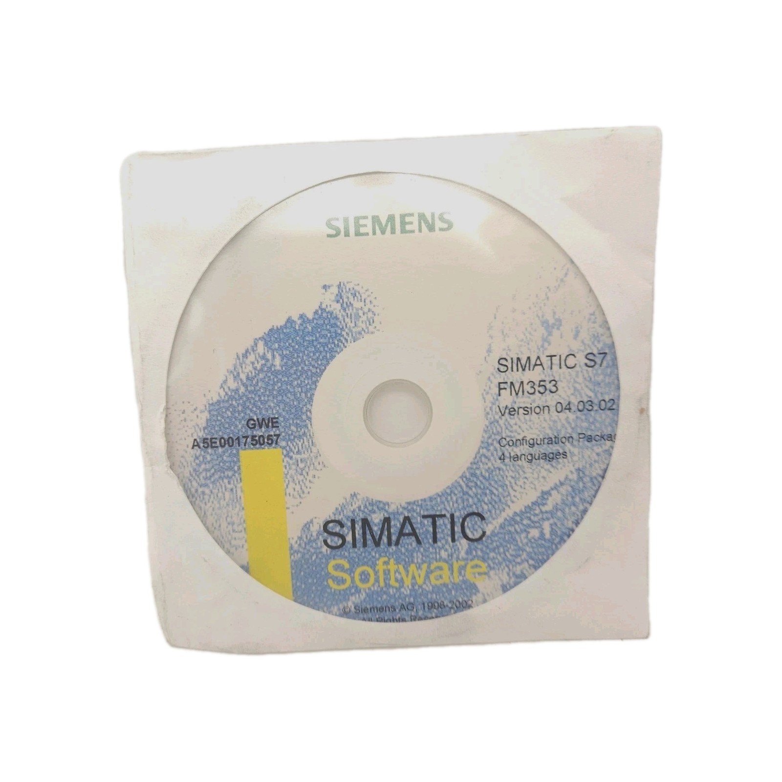 Siemens SIMATIC S-7 FM 353 Software CD Version 04.07.02 Configuration Package