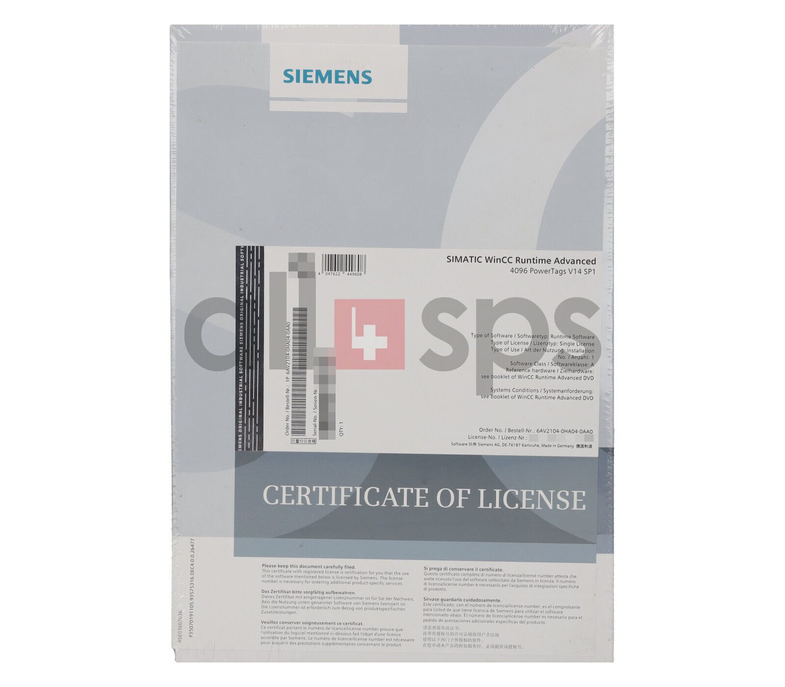 SIMATIC WINCC RT ADVANCED 4096 POWER TAGS V14 SP1 – 6AV2104-0HA04-0AA0 (NS)