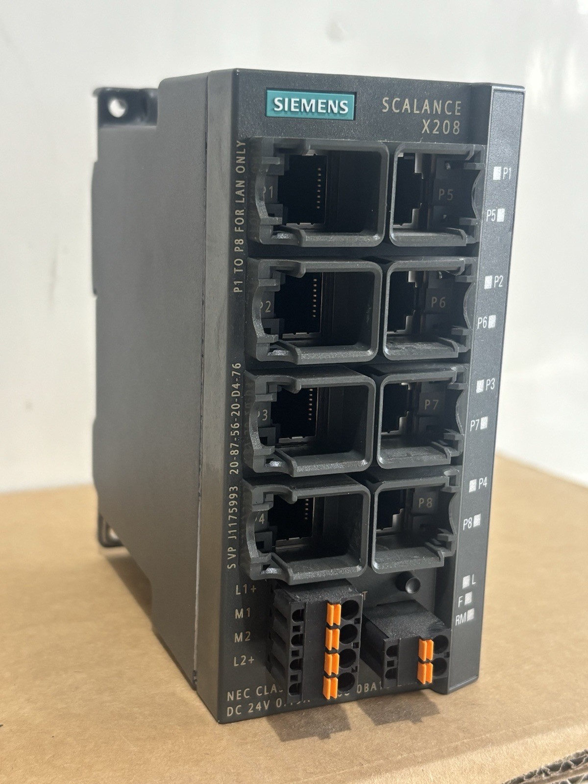 SIEMENS 6GK5208-0BA10-2AA3 SCALE X208 SIMATIC NET INDUSTRIAL ETHERNET SWITCH