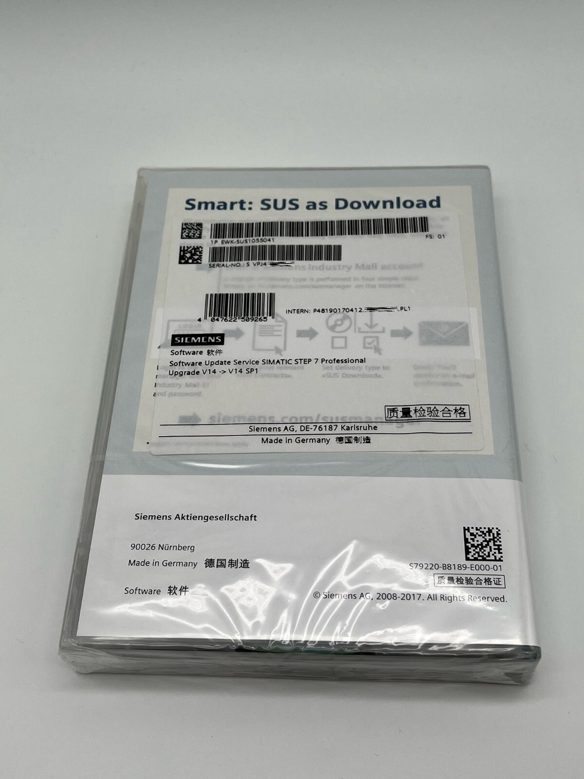 SIEMENS SIMATIC STEP 7 Professional Upgrade V14 SP1 EWK-SUS1055041 Software