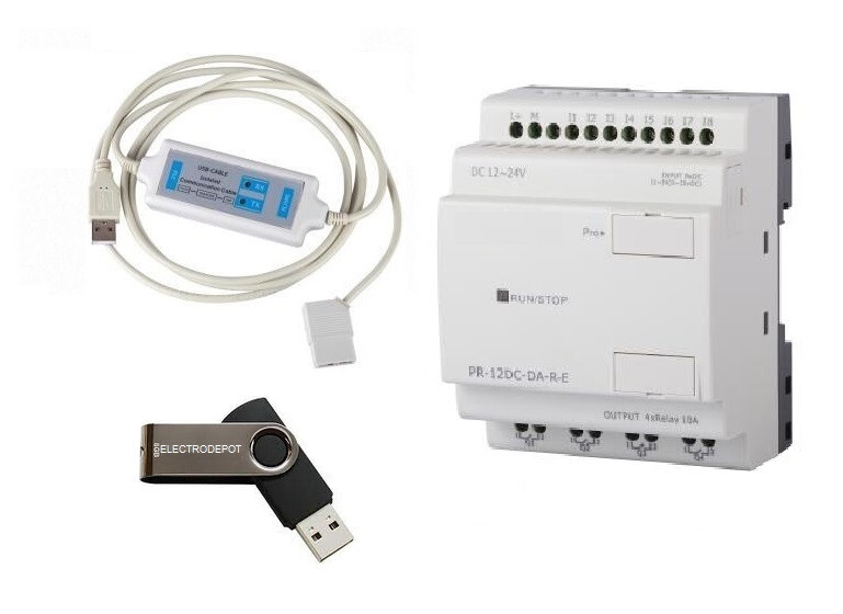 PLC Programmable Logic Controller & Software KIT 12V 24V 8 inputs, 4 Relay out