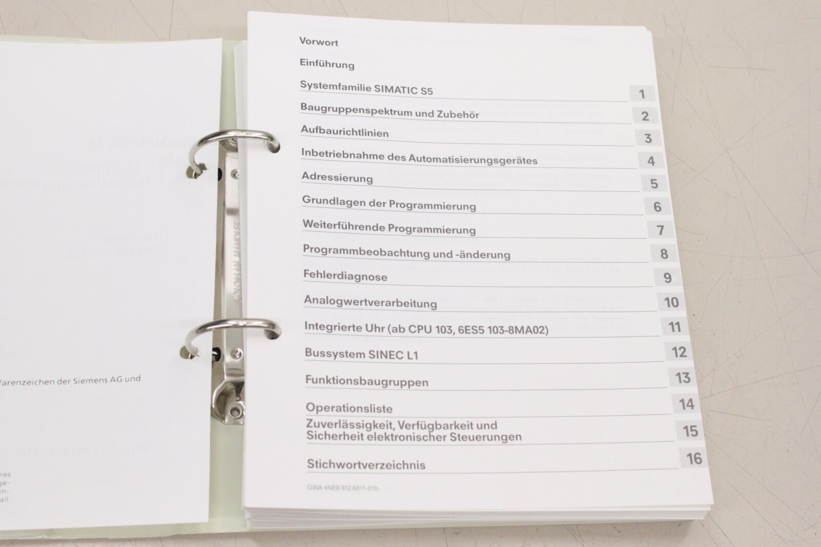 SIEMENS SIMATIC S5 6ES5 998-0UB12 Book 6ES5 998-0UB12