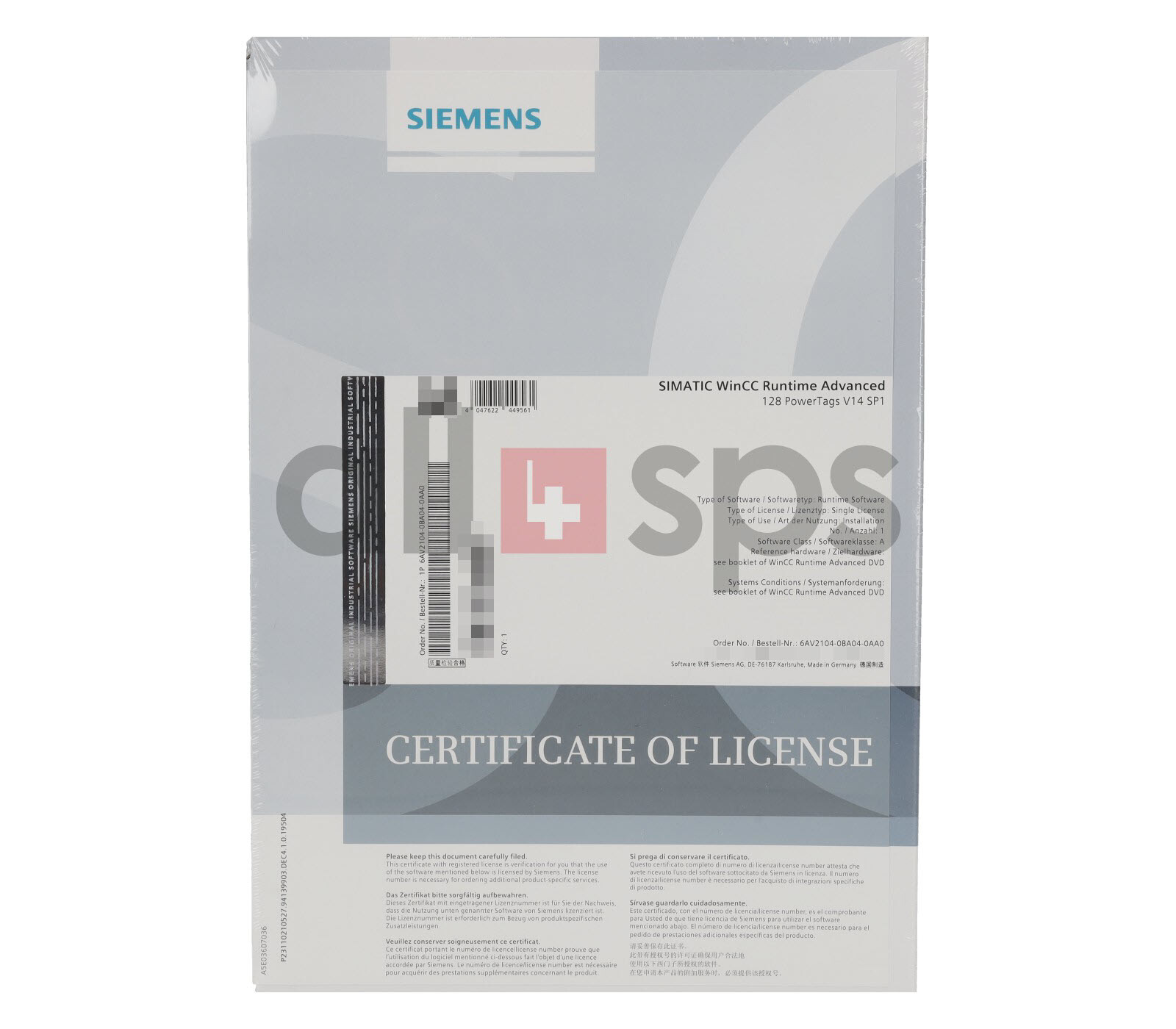 SIMATIC WINCC RUNTIME ADVANCED 128 POWER TAGS V14 SP1 – 6AV2104-0BA04-0AA0 (NS)