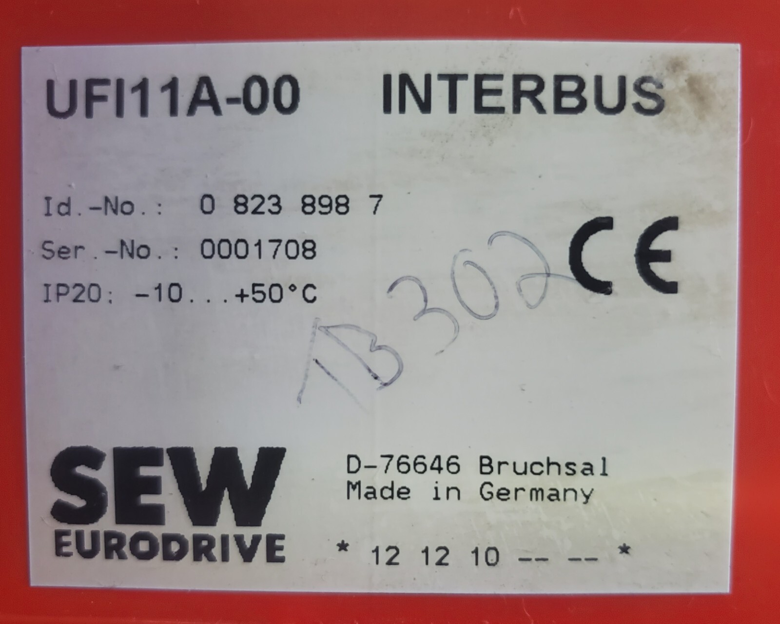 Sew-Eurodrive UFI11A-00 Interbus Id# 0 823 898 7