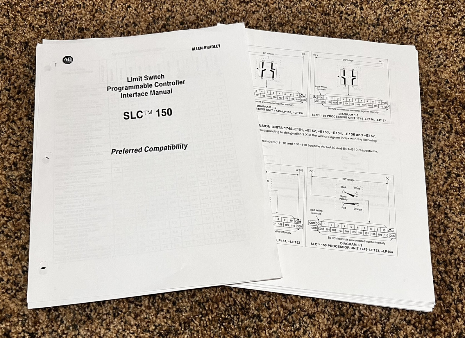 Allen Bradley Limit Switch Programmable Controller Interface Manual SLC 150