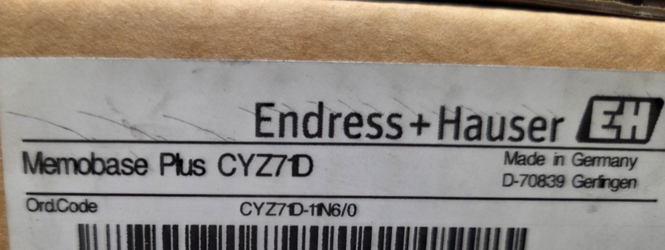 Endress Hauser Memobase Plus CYZ71D Liquid An. Multiparameter Software, Memosens