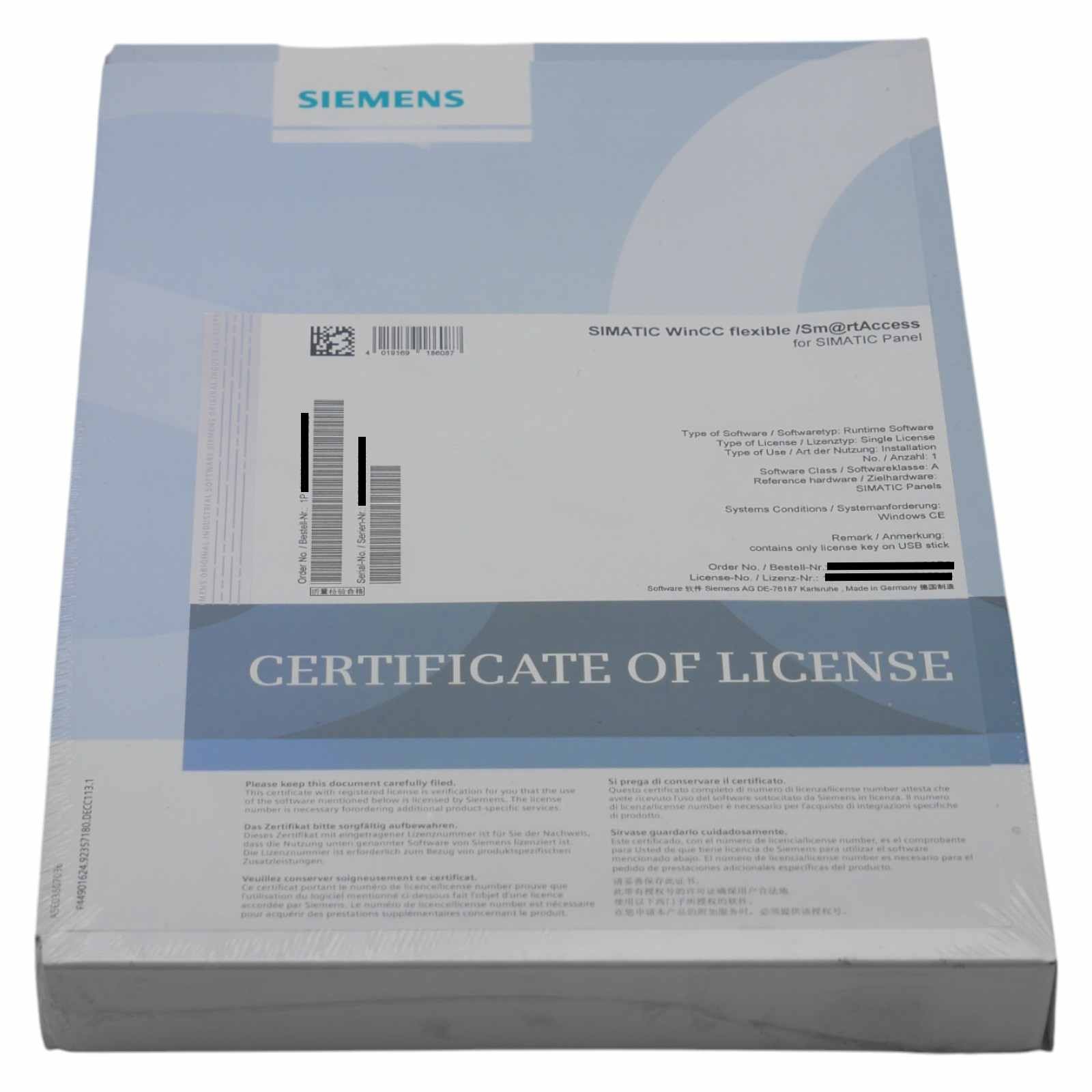 Siemens SIMATIC 6AV6618-7AB01-3AB0 WINCC Flexible /Sm@rtAccess -sealed-