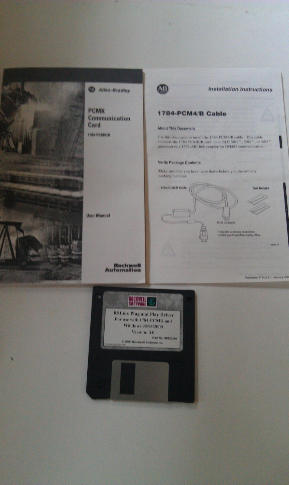 3.5″ Floppy Rockwell RSLinx Plug and Play Driver for 1784-PCMK Windows 95/98