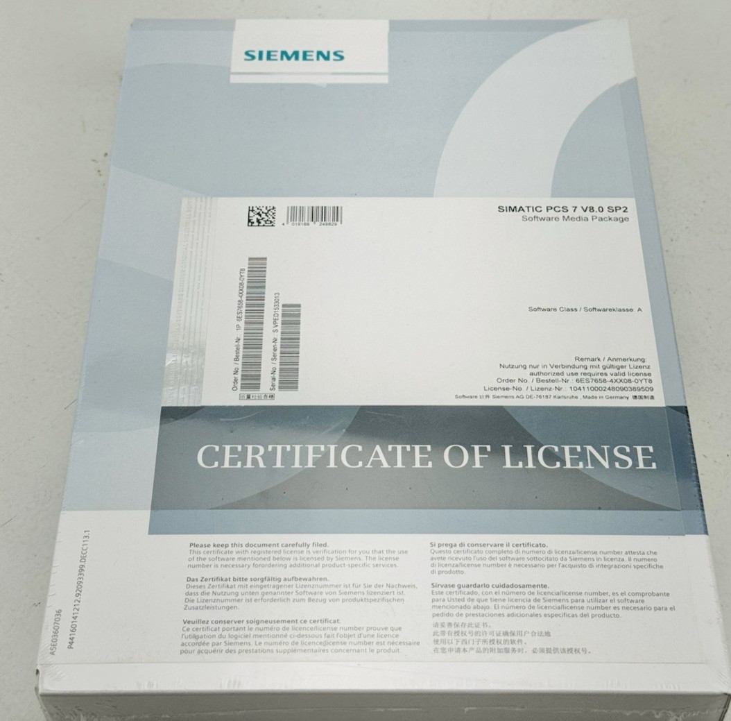New! SIEMENS 6ES7658-4XX08-0YT8 SIMATIC PCS 7 V8.0 SP2 Software Package WARRANTY