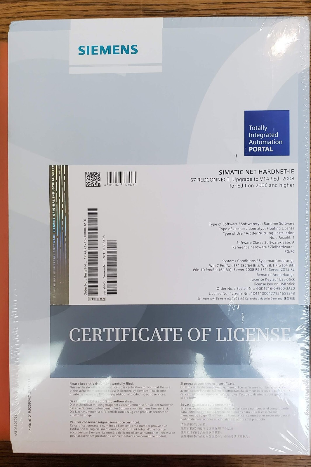 SIEMENS 6GK1716-0HB00-3AE0/6GK17160HB003AE0 New Sealed Pkg. US Ship