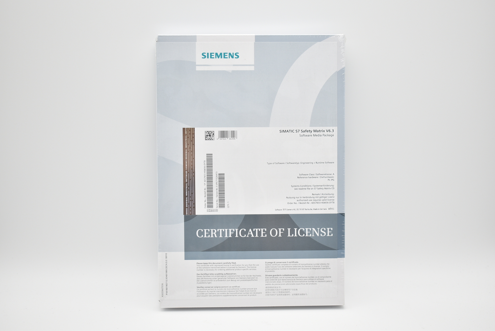 Siemens simatic S7 Safety Matrix Software Media Package 6ES7833-4SM36-0YT8 V6.3