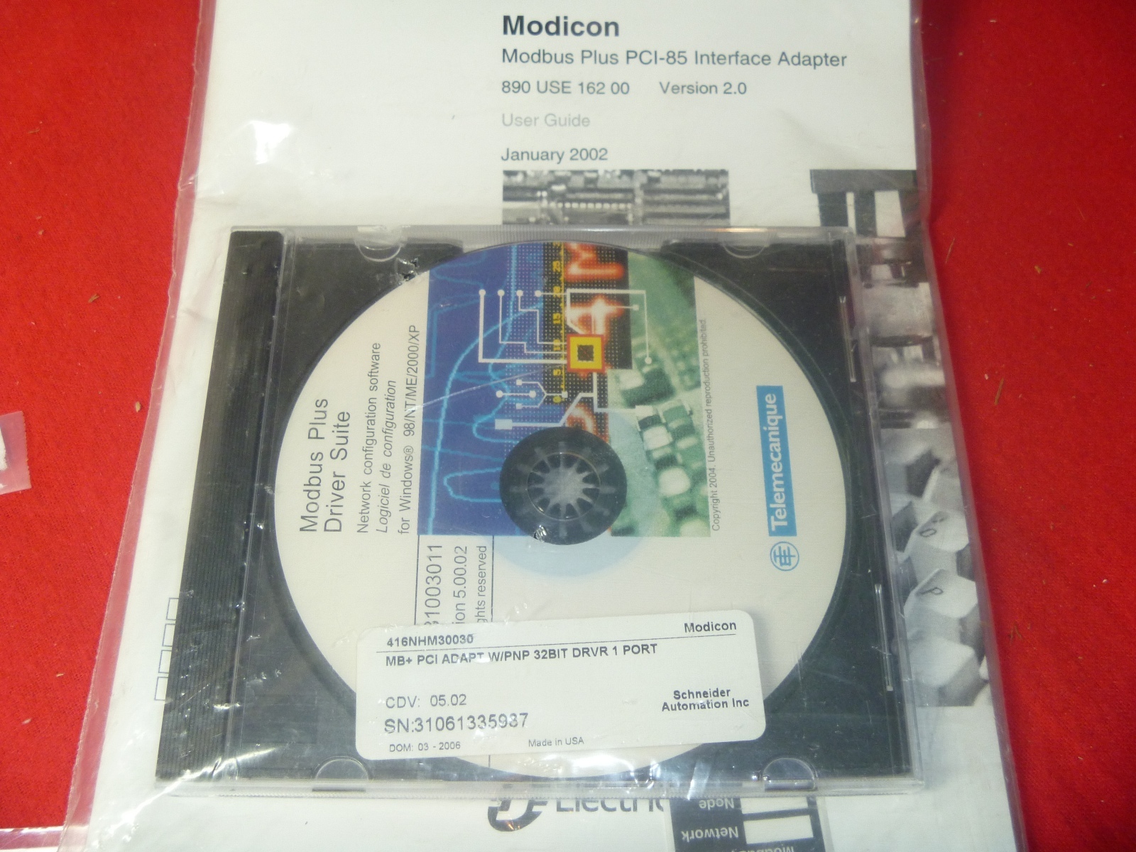 416NHM30030 Used Modicon PCMCIA MB+ Adapter with Driver Software 416-NHM-300-30